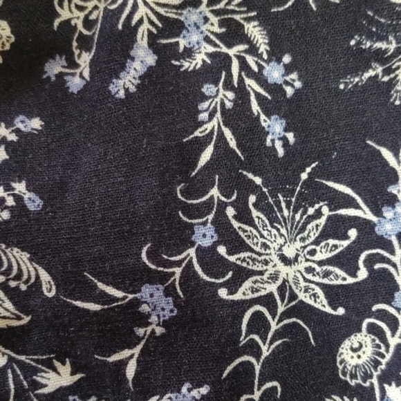 Caslon Navy Blue Floral Wide Leg Pants - Picture 4 of 4